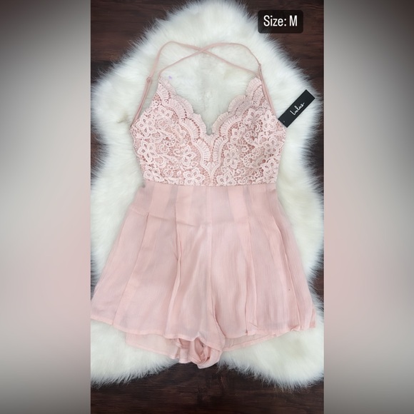 Lulus Star Spangled Ivory Backless Lace Romper - Picture 3 of 3